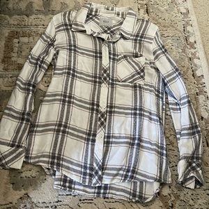 Rails hunter plaid button down shirt white pink